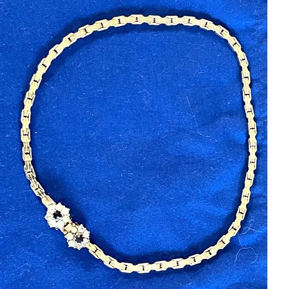 Vintage Gold Tone Link Chocker Necklace 15.5
